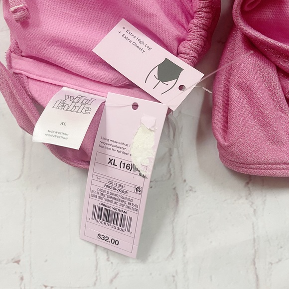 [Wild Fable] NWT pink sparkle cutout one piece swimsuit womens XL - Picture 4 of 4